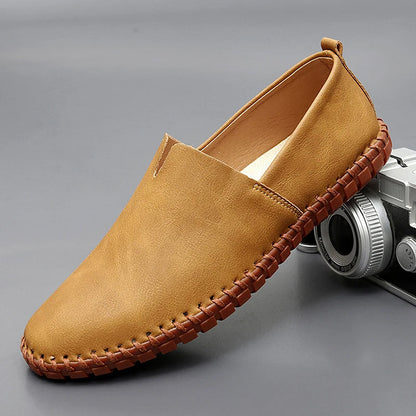 Da Uomo Mocassini in Pelle Slip-On dallo Stile Smart Casual