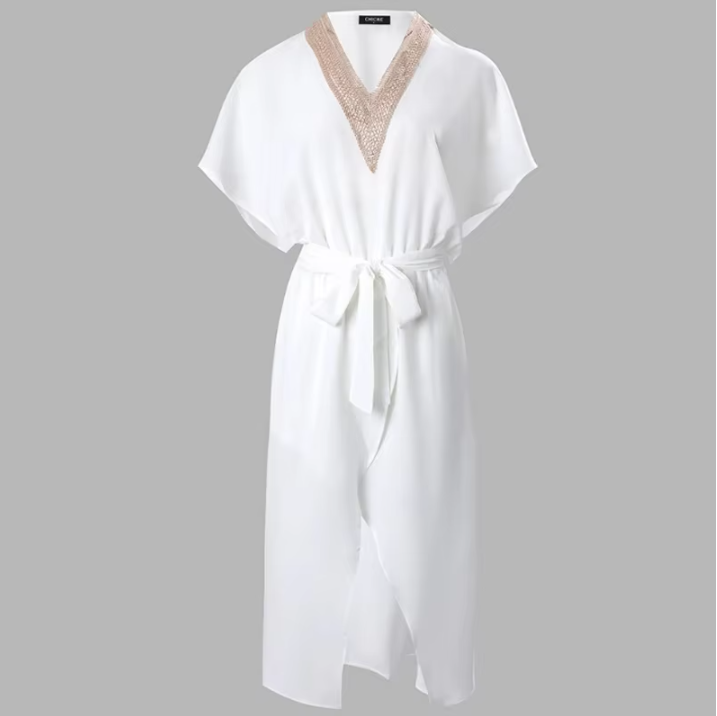 Da Donna Abito Midi Scollo V Drappeggiato Eleganza Moderna