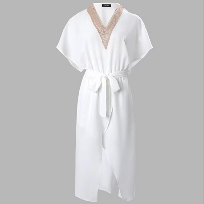 Da Donna Abito Midi Scollo V Drappeggiato Eleganza Moderna