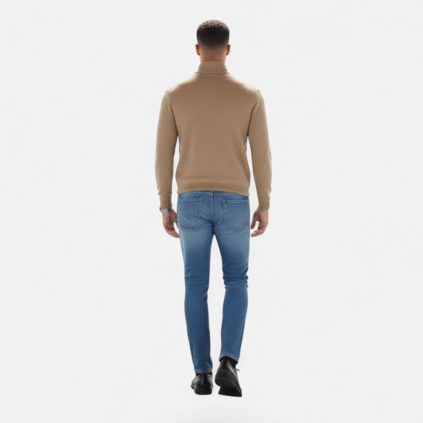 Da Uomo Maglia Heritage con Zip Collo Alto in Cashmere Blend