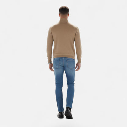 Da Uomo Maglia Heritage con Zip Collo Alto in Cashmere Blend