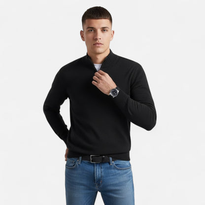 Da Uomo Maglia Heritage con Zip Collo Alto in Cashmere Blend
