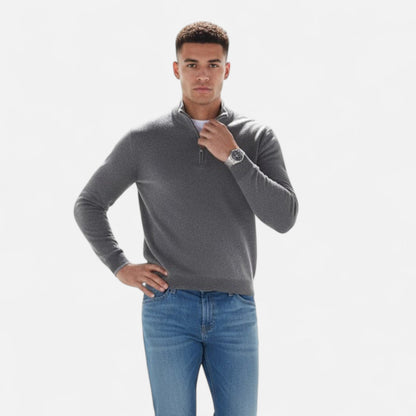 Da Uomo Maglia Heritage con Zip Collo Alto in Cashmere Blend