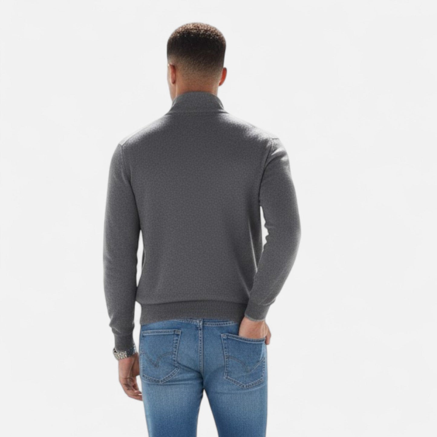 Da Uomo Maglia Heritage con Zip Collo Alto in Cashmere Blend