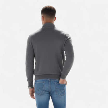 Da Uomo Maglia Heritage con Zip Collo Alto in Cashmere Blend