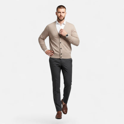 Da Uomo Cardigan Relax Scollo V Maglia Casual Moderna