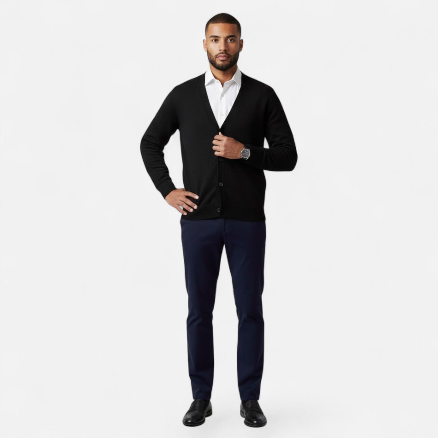 Da Uomo Cardigan Relax Scollo V Maglia Casual Moderna