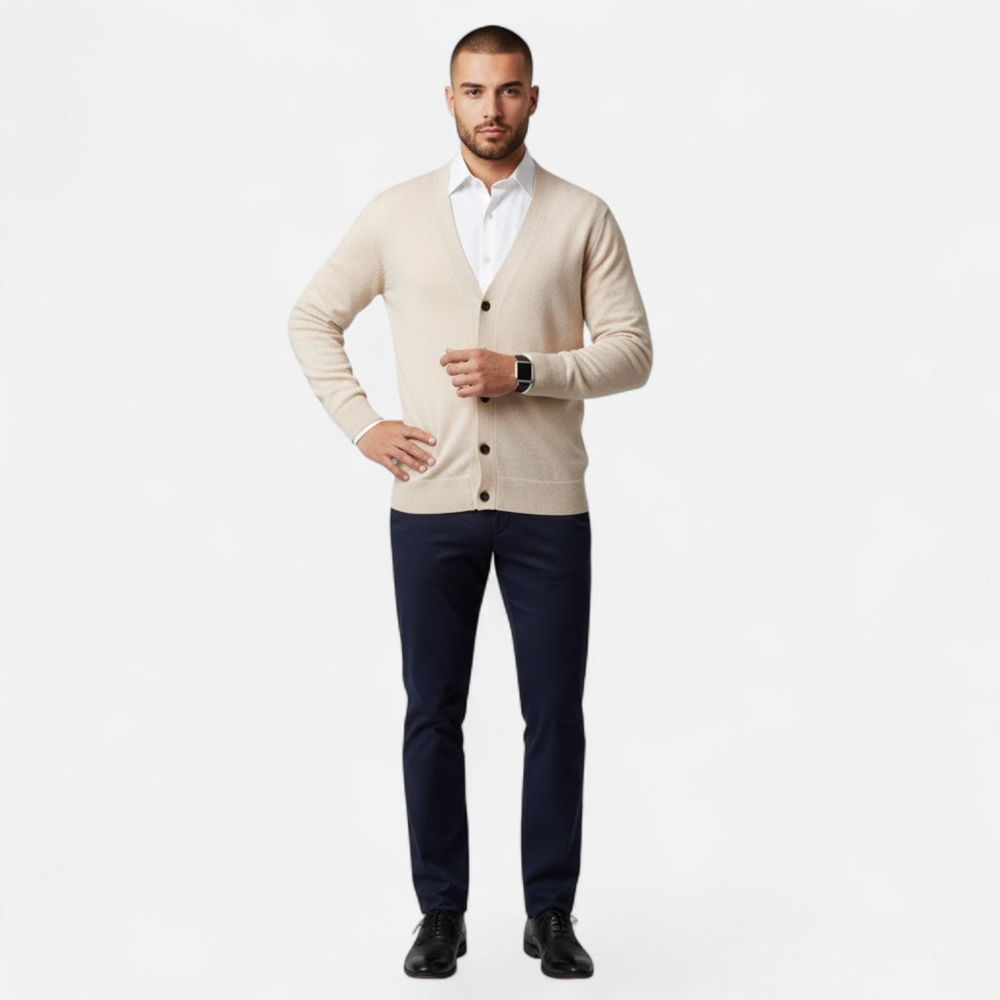 Da Uomo Cardigan Relax Scollo V Maglia Casual Moderna