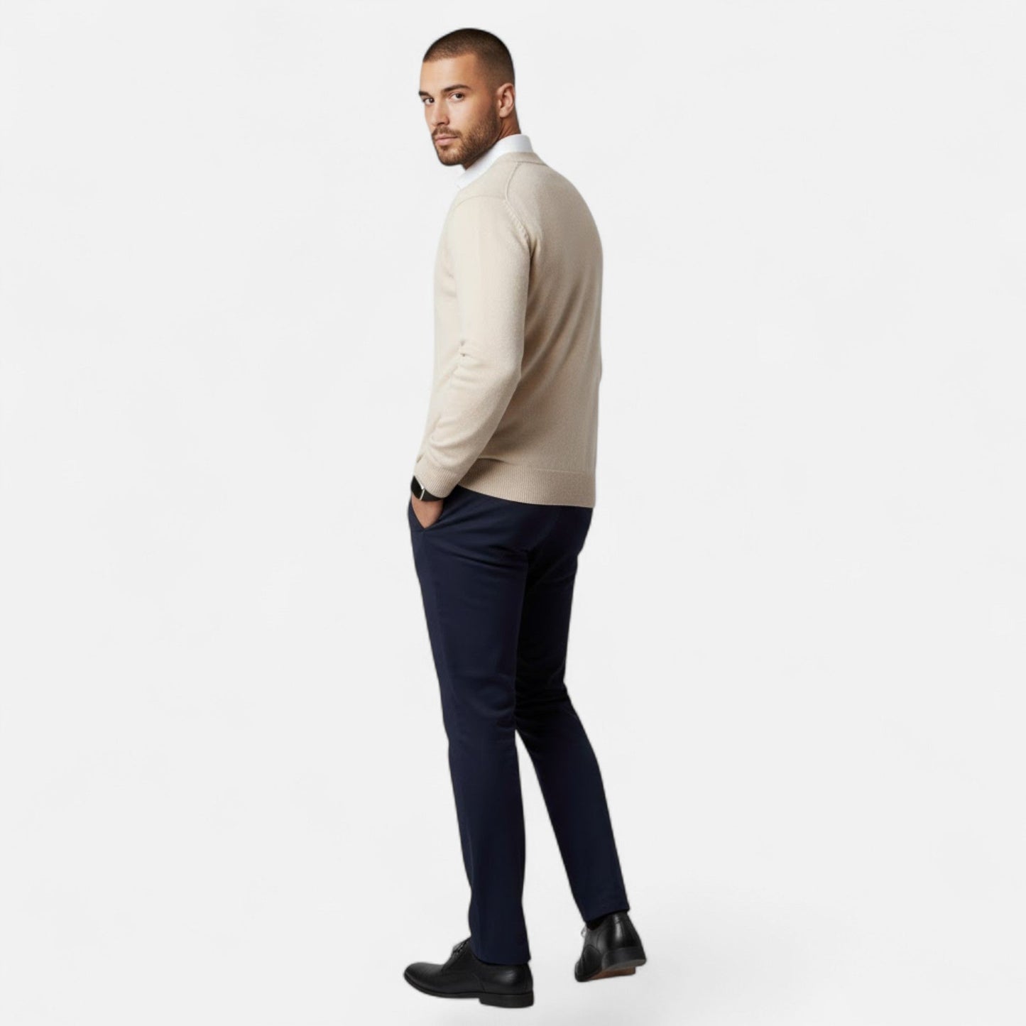 Da Uomo Cardigan Relax Scollo V Maglia Casual Moderna