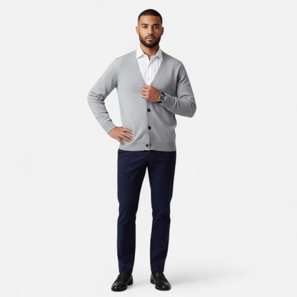 Da Uomo Cardigan Relax Scollo V Maglia Casual Moderna