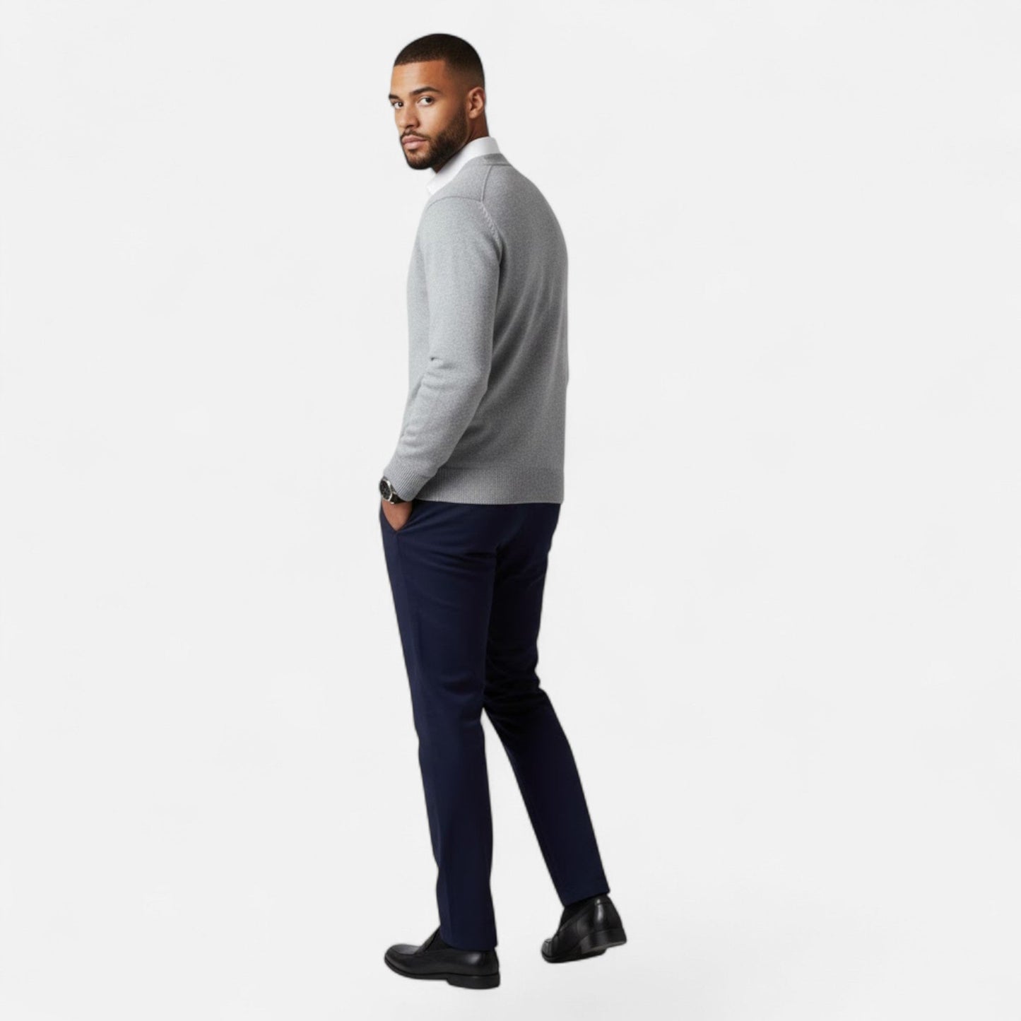 Da Uomo Cardigan Relax Scollo V Maglia Casual Moderna