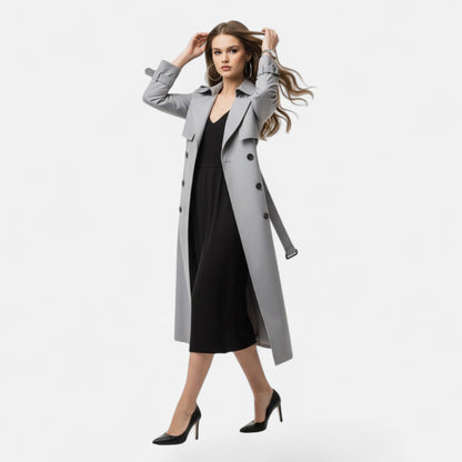 Da Donna Trench Midi Cintura Sartoriale Eleganza Casual Moderna