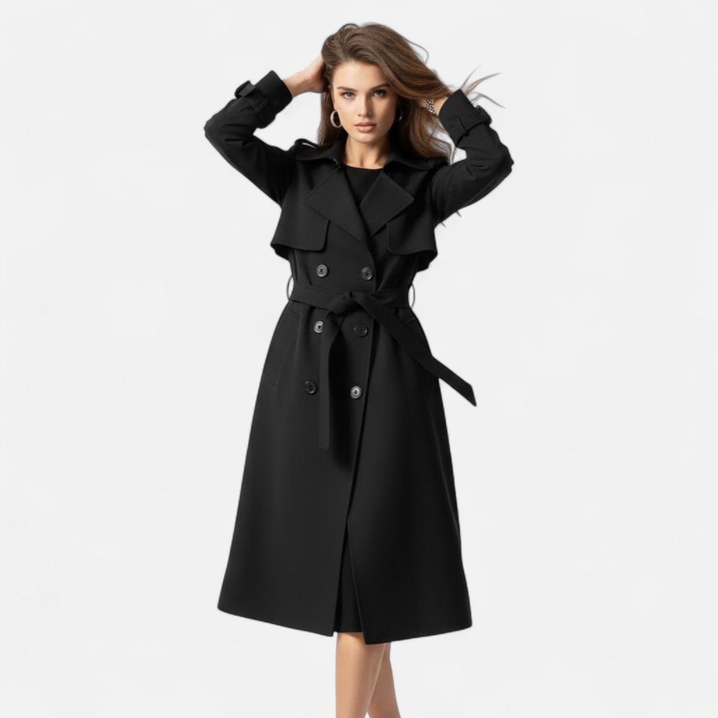 Da Donna Trench Midi Cintura Sartoriale Eleganza Casual Moderna
