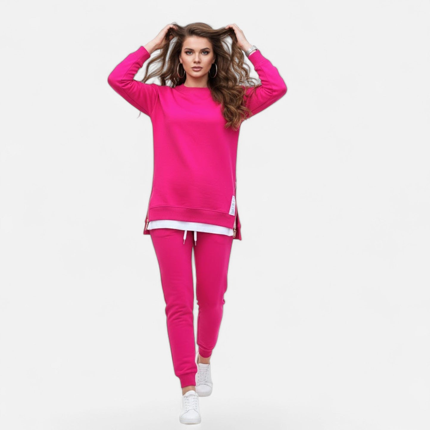 Da Donna Tuta Relax Felpa Spacchi Casual Moderna