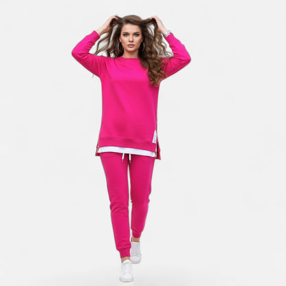 Da Donna Tuta Relax Felpa Spacchi Casual Moderna