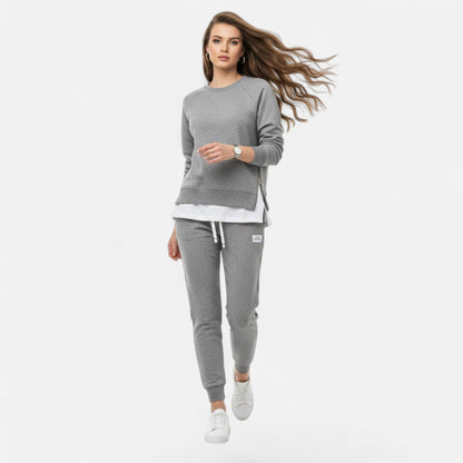 Da Donna Tuta Relax Felpa Spacchi Casual Moderna