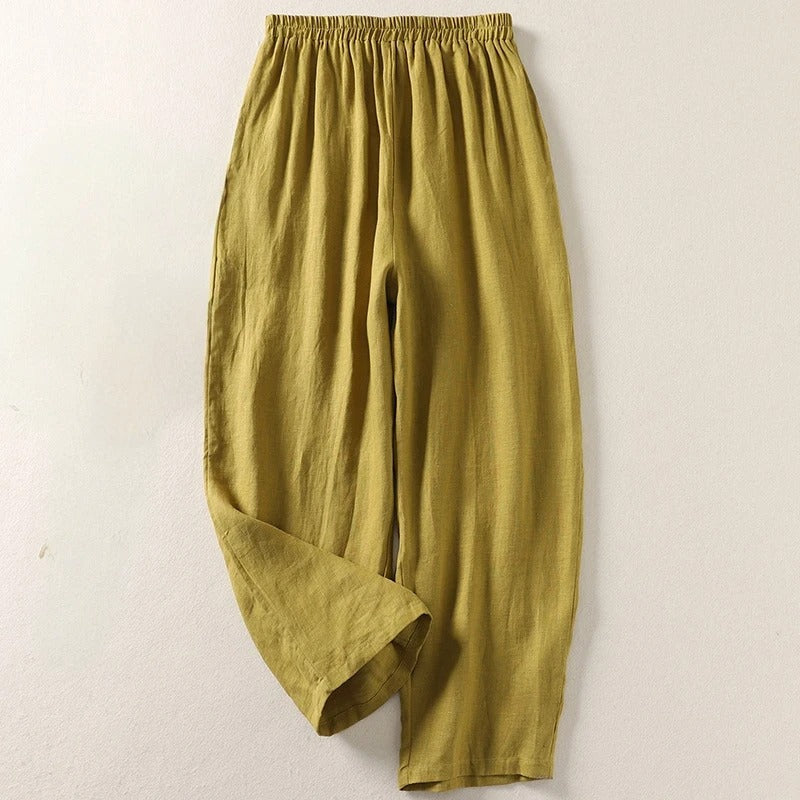 Da Donna Pantaloni Palazzo a Gamba Larga con Vita Elasticizzata