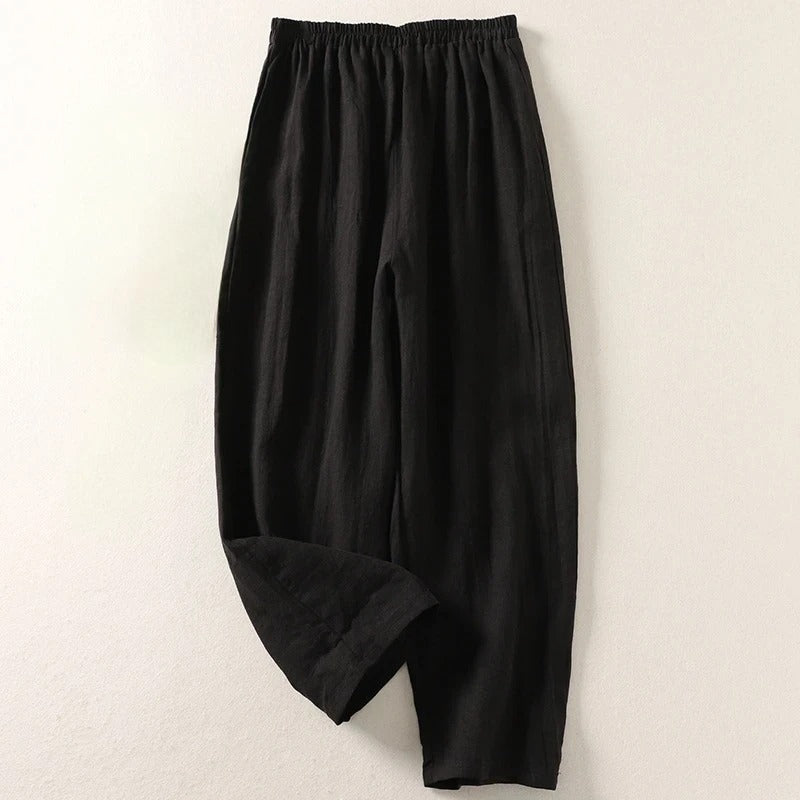 Da Donna Pantaloni Palazzo Relax a Gamba Larga con Vita Elasticizzata