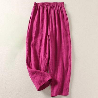 Da Donna Pantaloni Palazzo Relax a Gamba Larga con Vita Elasticizzata