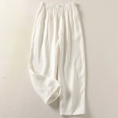 Da Donna Pantaloni Palazzo Relax a Gamba Larga con Vita Elasticizzata