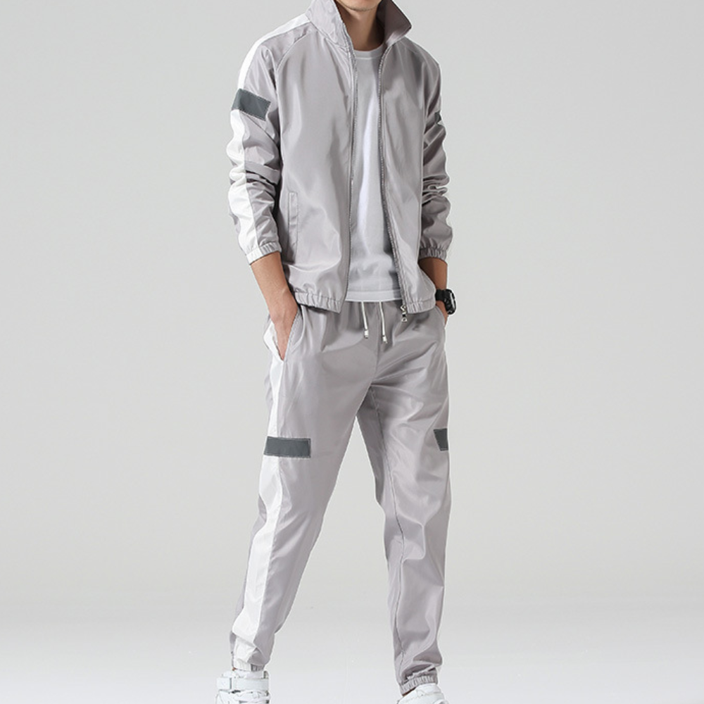 Da Uomo Completo Tuta Zip Riga Urban Casual Moderna