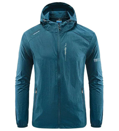 Da Uomo Giacca Estiva Ultra Leggera con Cappuccio Antivento e Protezione Solare