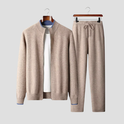 Da Uomo Set Lounge in Maglia con Giacca Zip e Joggers