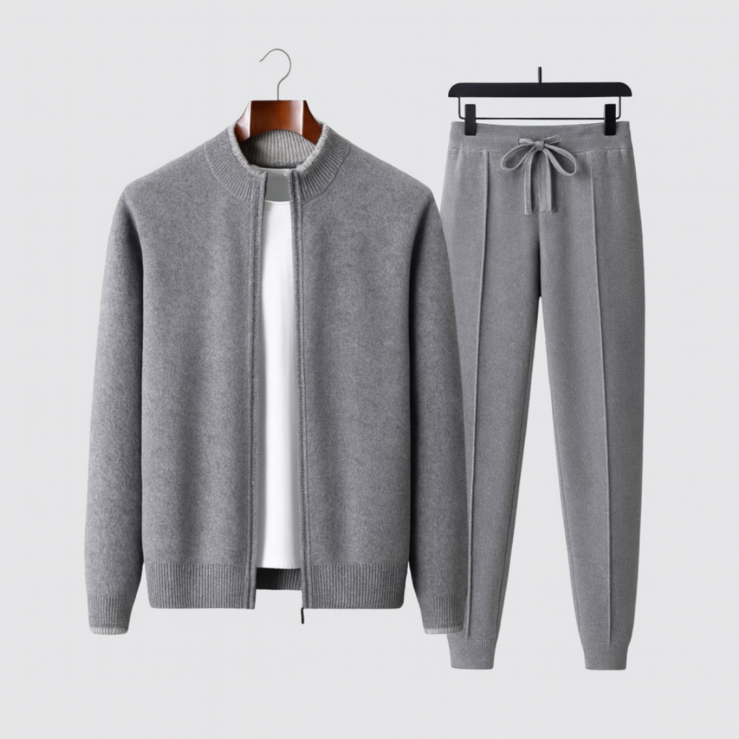 Da Uomo Set Lounge in Maglia con Giacca Zip e Joggers