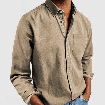 Da Uomo Camicia Bottoni Taschino Frontale Relax Moderna