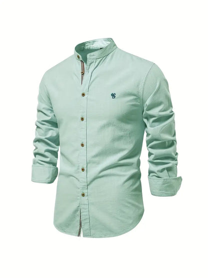 Da Uomo Camicia Collo Coreano Slim Fit Casual Moderna