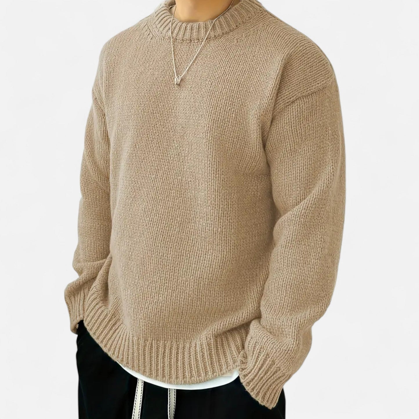 Da Uomo Maglione Girocollo Essential in Maglia Morbida