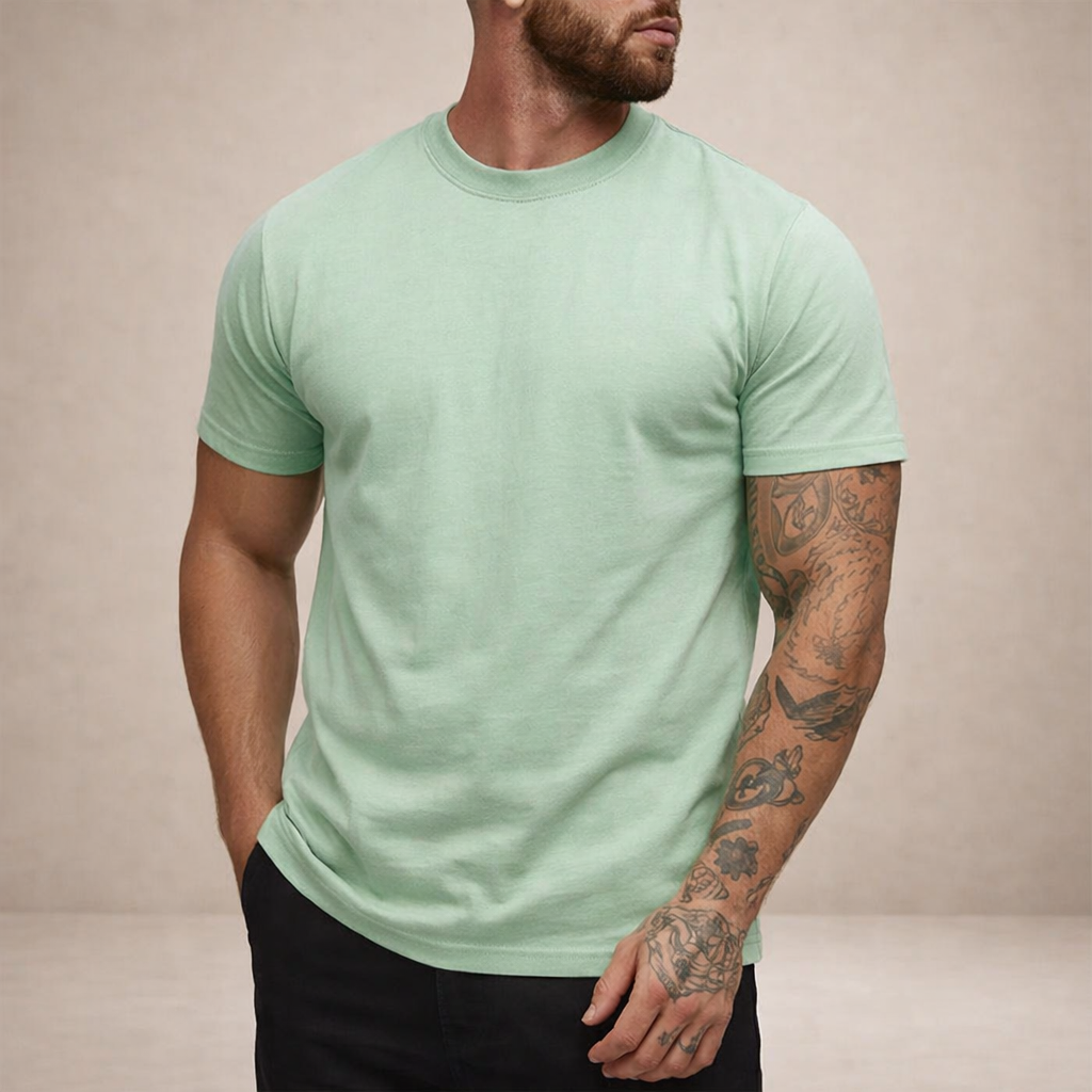 Da Uomo T-Shirt Slim Fit Girocollo Essenziale Relax Moderna