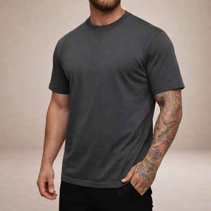 Da Uomo T-Shirt Slim Fit Girocollo Essenziale Relax Moderna