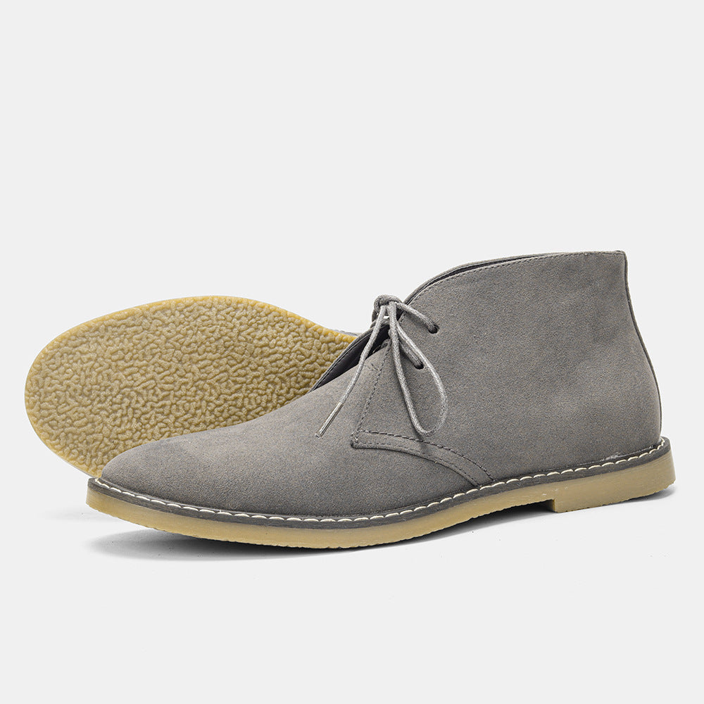 Da Uomo Stivaletti Chukka in Pelle Eleganza Smart Casual Stringati