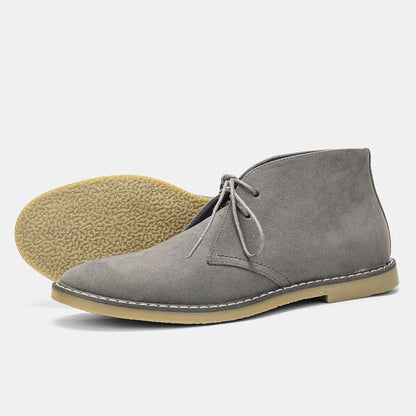 Da Uomo Stivaletti Chukka in Pelle Eleganza Smart Casual Stringati