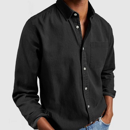 Da Uomo Camicia Bottoni Taschino Frontale Relax Moderna