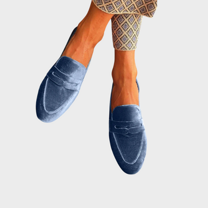 Da Donna Mocassini Penny in Velluto con Design Slip-On Classico
