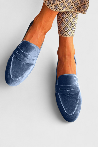Da Donna Mocassini Penny in Velluto con Design Slip-On Classico