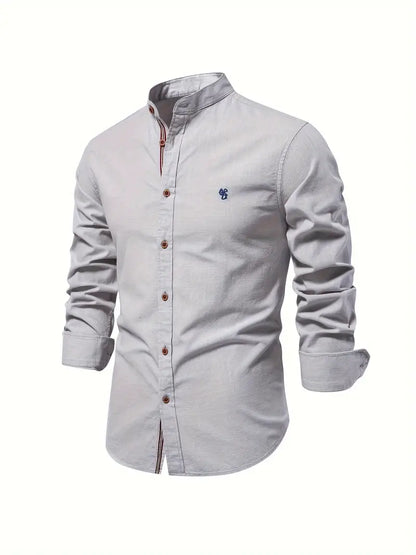 Da Uomo Camicia Collo Coreano Slim Fit Casual Moderna