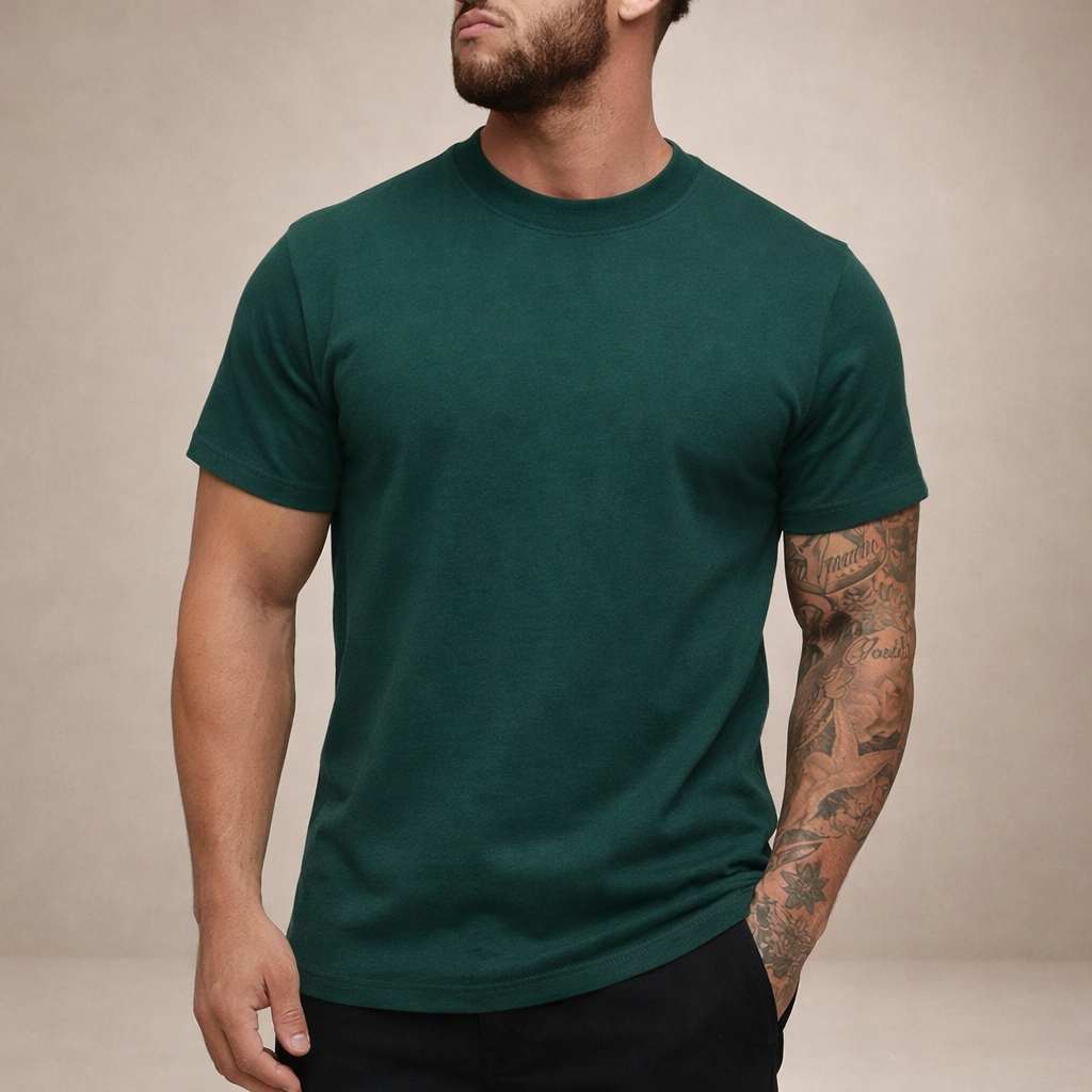Da Uomo T-Shirt Slim Fit Girocollo Essenziale Relax Moderna