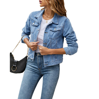 Da Donna Giacca Denim Strutturata con Tasche Utility