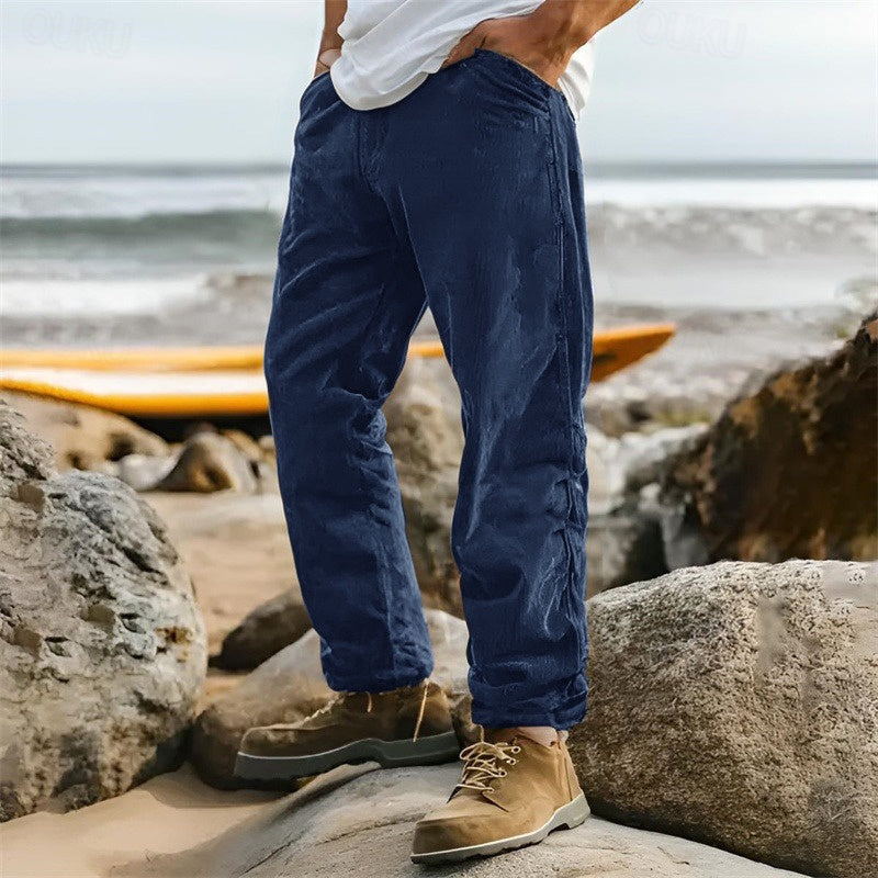 Da Uomo Pantaloni Relax Gamba Dritta Casual Moderna