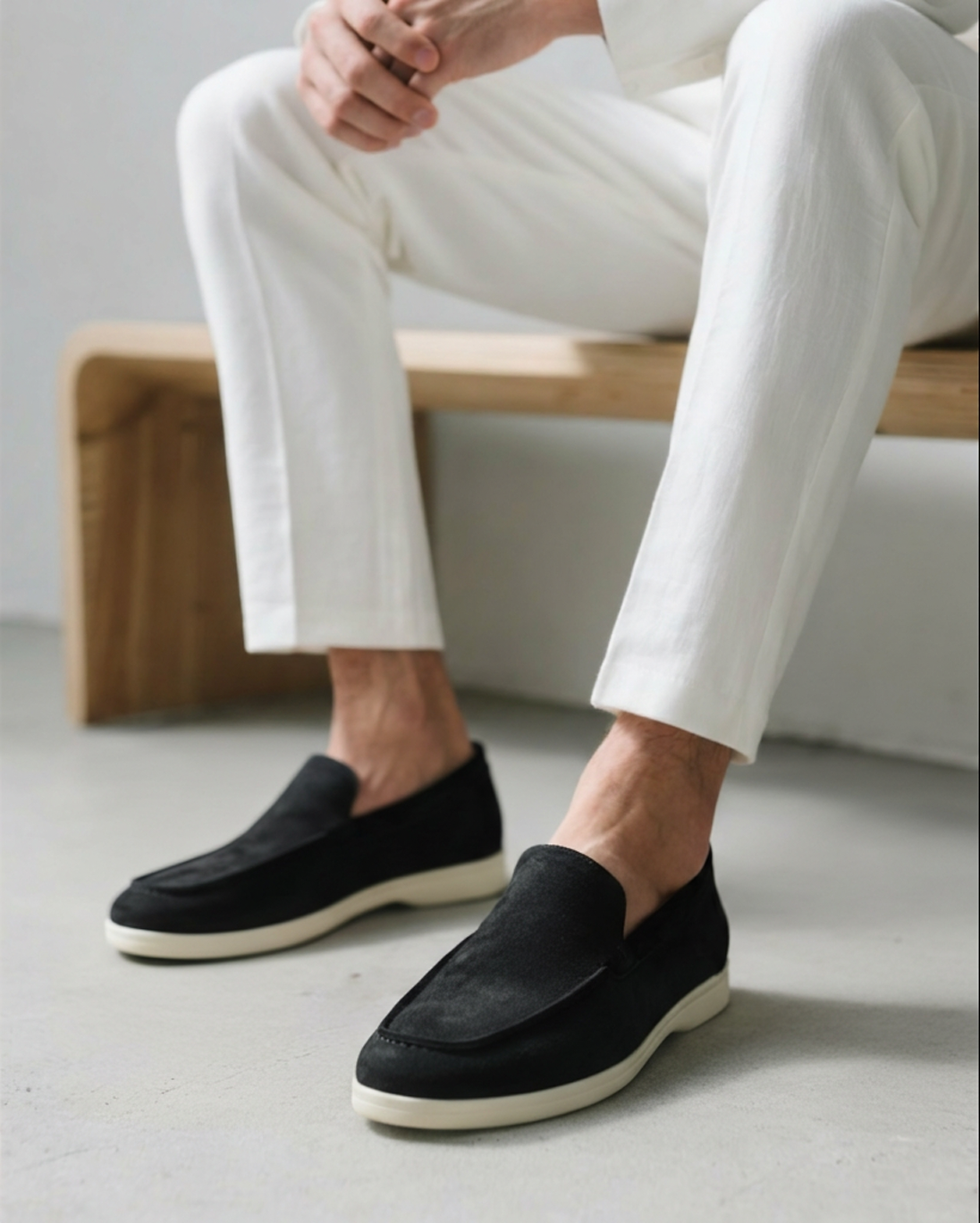 Da Uomo Mocassini Slip-On in Camoscio con Design Casual Comfort
