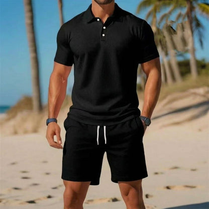 Da Uomo Completo Polo Maglia Bermuda Relax Casual Moderna