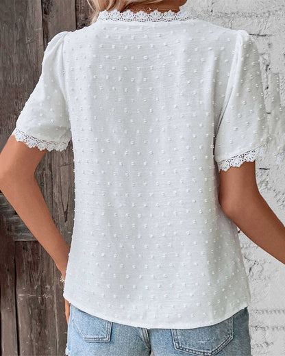 Da Donna Blusa Texture Ricamata Relax Fit Eleganza Daily