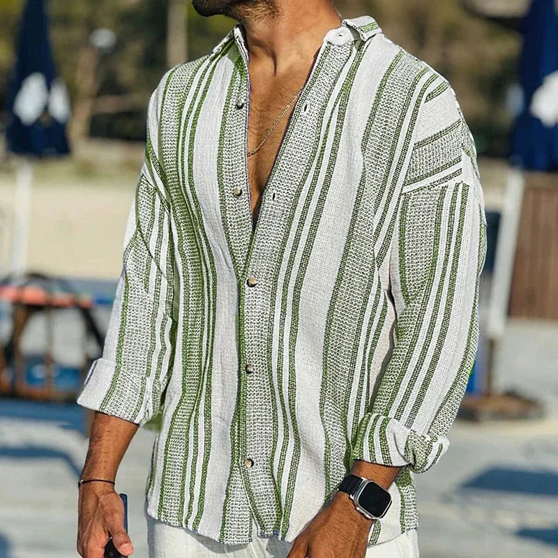 Da Uomo Camicia Riga Vintage Relax Eleganza Casual Moderna
