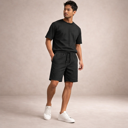 Da Uomo Bermuda Lino Coulisse Vestibilità Relax Moderna