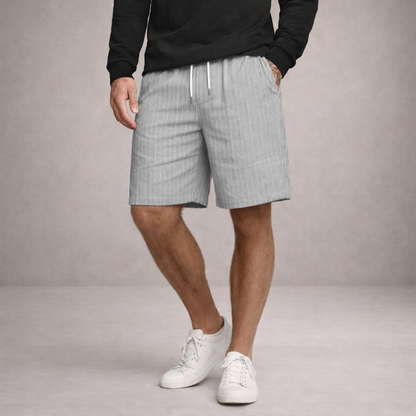 Da Uomo Bermuda Lino Coulisse Vestibilità Relax Moderna