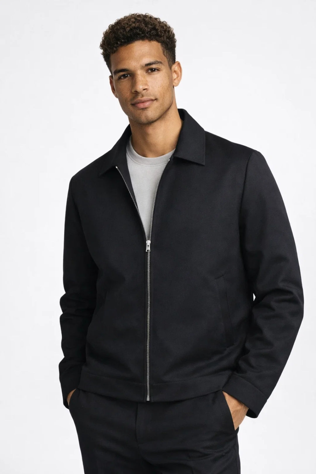 Da Uomo Giacca Slim Fit Zip Smart Casual Moderna