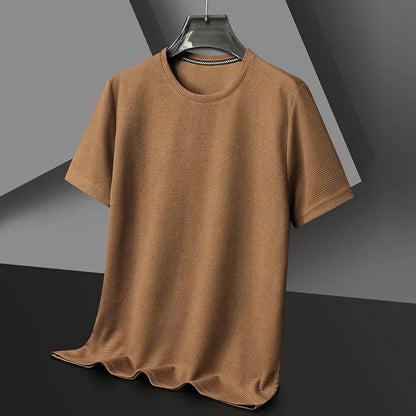Da Uomo T-Shirt Texture Girocollo Maniche Corte Relax Moderna